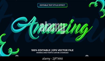 Editable text effect. Amazing text style effect Stock Vector