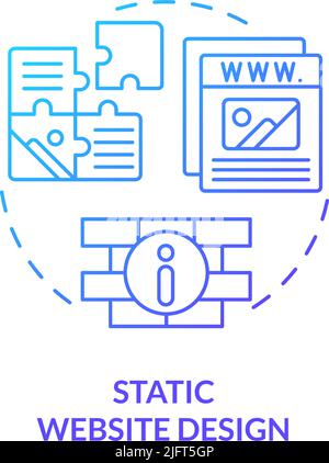 Static website design blue gradient concept icon Stock Vector