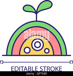 Hugelkultur RGB color icon Stock Vector