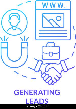 Generating leads blue gradient concept icon Stock Vector