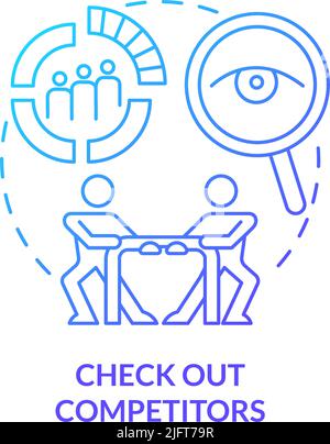 Check out competitors blue gradient concept icon Stock Vector