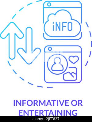 Informative and entertaining blue gradient concept icon Stock Vector