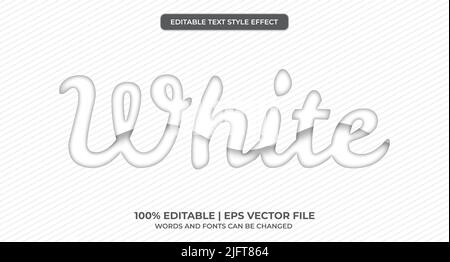 3d White Embossed Vector text style effect, Editable Text Effect Stock Vector