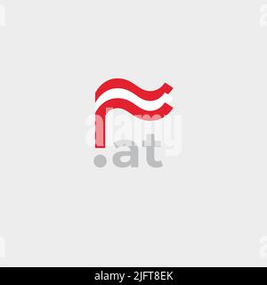 Austria flag icon. Original simple design of austrian flag on white background, place for text. Design element, template national poster, at domain Stock Vector