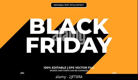 Black friday editable text effect. Black Friday theme style. Stock Vector