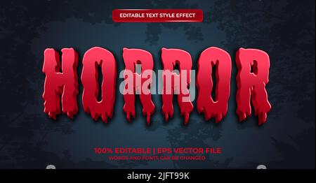 Horror editable text effect. Blood text style Stock Vector