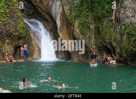 Cuba,  Topes de Collantes is a place just outside Trinidad in the Sierra del Escambray a nature area with many places to go. One of the tourist attrac Stock Photo