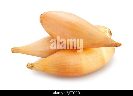 shallots onion path isolated on white Stock Photo