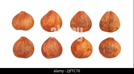 hazelnut path isolated on white Stock Photo