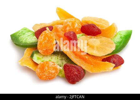 dried fruit mix path isolated on white Stock Photo