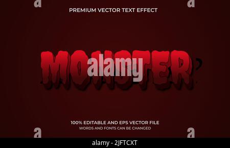 Editable text effect - Monster Stock Vector