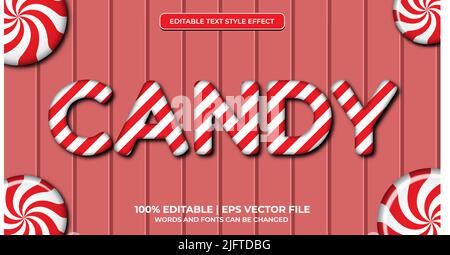 Candy sweet - editable text effect. Candy Editable Text Style Effect Premium Stock Vector