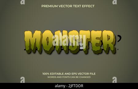Editable text effect - Monster Stock Vector