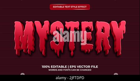 Mystery editable text effect. Blood text style Stock Vector