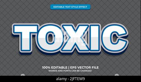 Toxic Editable Text Style Effect. Toxic text, 3d editable text effect template Stock Vector