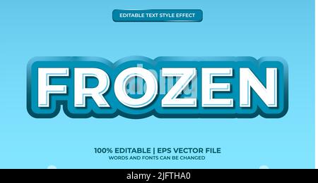 Editable text effect, frozen ice text style Stock Vector