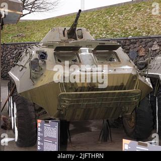 Kiev, Ukraine December 10, 2020: BTR-60 armored personnel carrier at the Museum of Military Equipment for public viewing Stock Photo