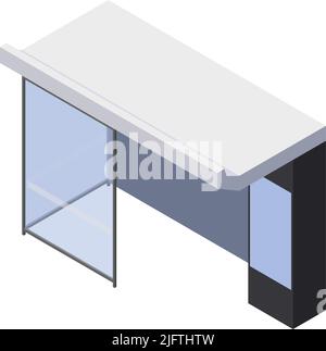 Smart city technologies isometric composition with view of modern bus stop shelter vector illustration Stock Vector