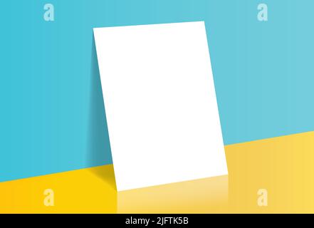 Poster Blank White Mockup Template Vertical Illustration Branding Corporate Presentation Display Business Office Stock Vector