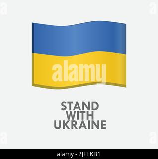 Stand With Ukraine Flag Illustration Patriotism Solidarity Symbol Icon Stock Vector
