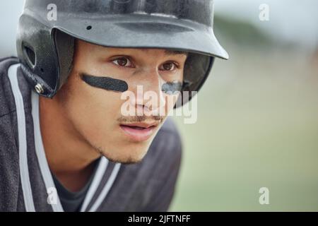 Baseball player with eye black, (close-up Stock Photo - Alamy