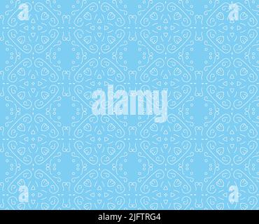 modern floral geometric ornament. seamless vector pattern. blue color. Vector illustration Stock Vector
