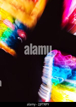 Reflect vibrant leaks effect. Rainbow lens optical flare on colorful design overlay. Light leaks owerlay texture. Stock Photo