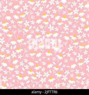 Cute hand drawn ditsy seamless pattern, lovely floral background, great for textiles, banners, wallpapers, wrapping - vector design Stock Vector