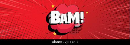 Comic lettering BAM on white background - Vector illustration Stock Vector