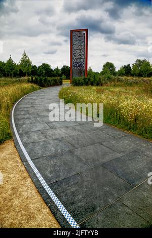 UK Police Memorial, a monument at the National Memorial Arboretum, Staffordshire, England, UK Stock Photo