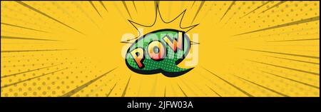 Comic lettering POW on white background - Vector illustration Stock Vector
