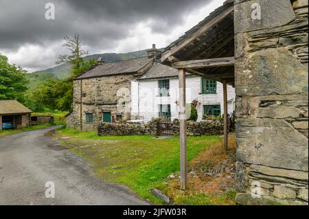 Farmhouse at Holme Ground, Tilberthwaite, Coniston Stock Photo