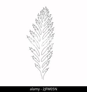 Leaves One Line Drawing. Continuous Line Simple Illustration. Abstract Contemporary. Stock Vector