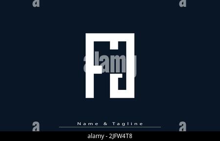Alphabet letters Initials Monogram logo FJ , JF Stock Vector