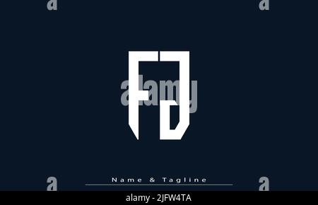 Alphabet letters Initials Monogram logo FJ , JF Stock Vector