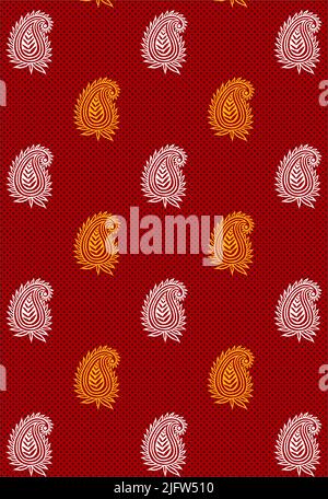 Red Buta Pattern buta pattern design art for digital print Stock Photo - Alamy