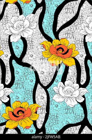 flower pattern design art for digital print Stock Photo