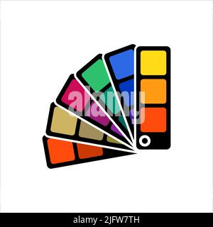 Color Sample Fan Card Icon Vector Art Illustration Stock Vector