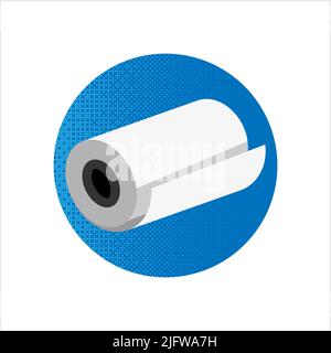 Roll Icon, Mat, Rug, Carpet Or Paper Roll Icon Of Anything Vector Art Illustration Stock Vector