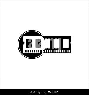 Ram Memory Icon, Computer Memory Chip Vector Art Illustration Stock Vector