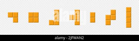 Tetris figure icon symbol set Stock Vector