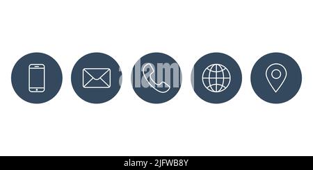 Contacts line icon set simple design Stock Vector