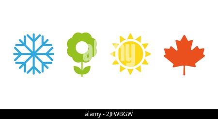 Season icons symbol simple design Stock Vector