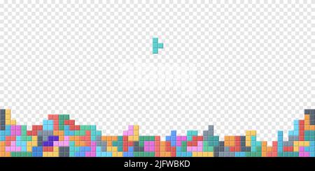 Tetris figures constructor game background Stock Vector