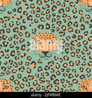 Seamless leopard pattern. Vector animal print Stock Vector