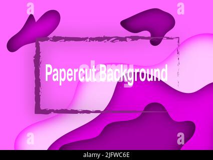 Abstract background texture papercut violet colorful presentation backdrop frame template wallpaper vector illustration Stock Vector