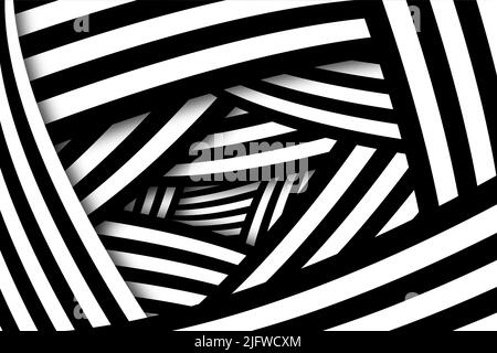 Abstract background with black and white striped lines Stock Photo