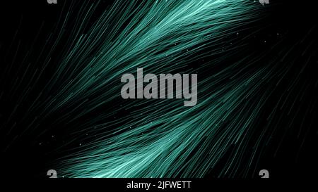 Black background with animation.Motion.Bright lines of light color spread across the footage on a dark background in abstraction. High quality 4k foot Stock Photo