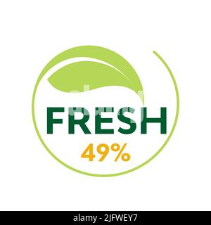 100% fresh eco friendly logo for business and company. Stock Vector