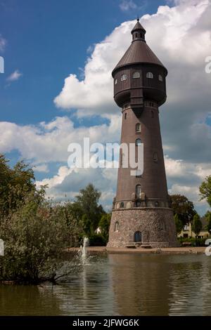 Der Wasserturm von Heide in Holstein /water reservoir tower Heide Stock Photo
